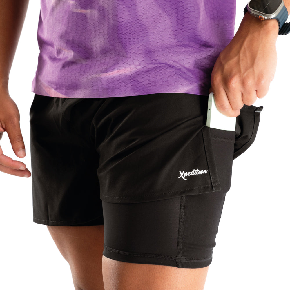 Pantaloneta de Running Negra Hombre – Colección Sway