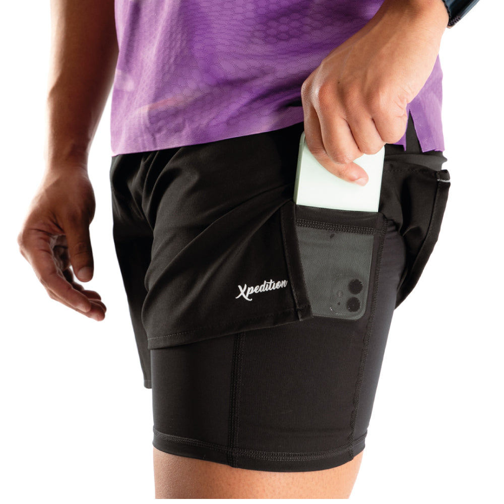 Pantaloneta de Running Negra Hombre – Colección Sway - vista 2